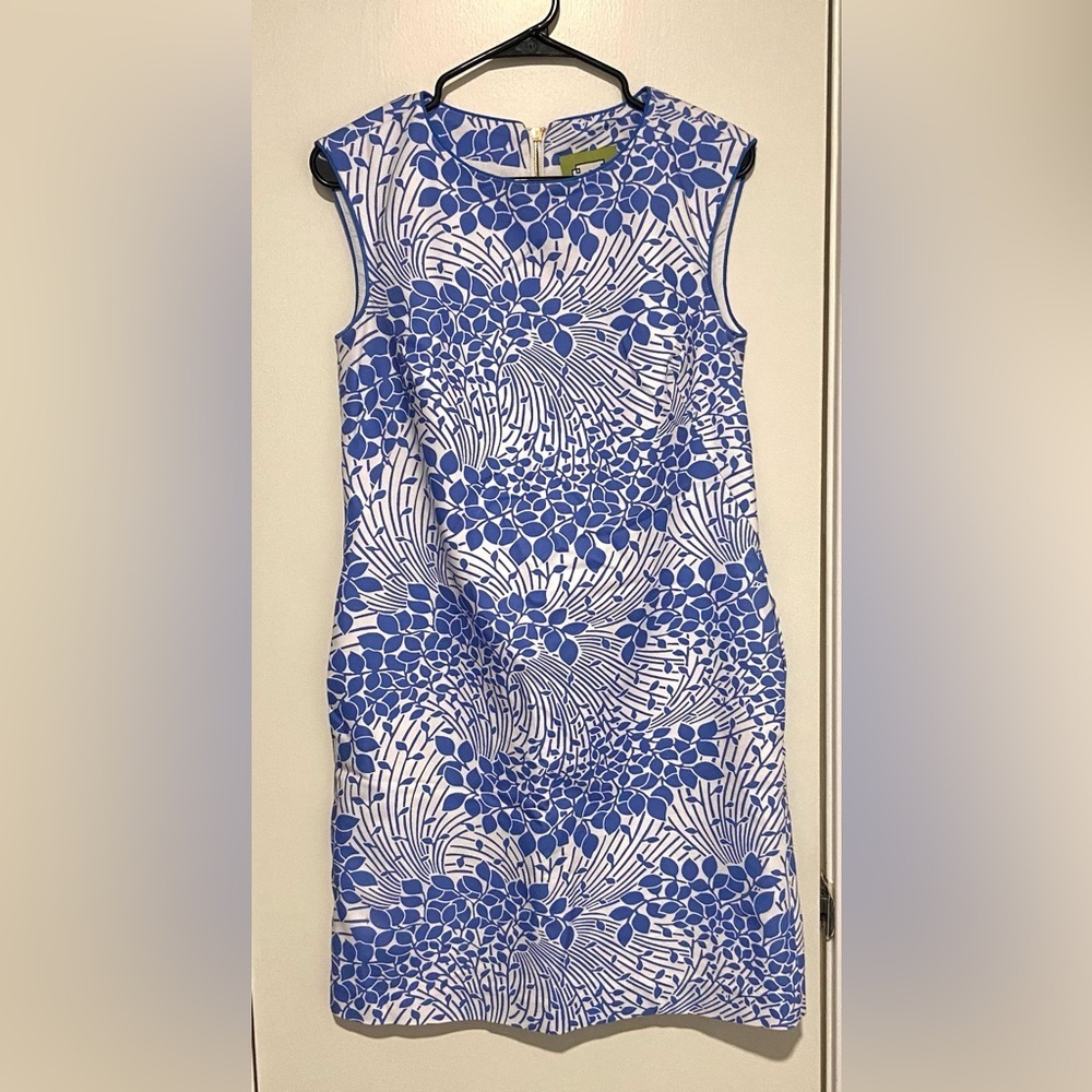 Elizabeth McKay Blue and White Sleeveless Dress 6